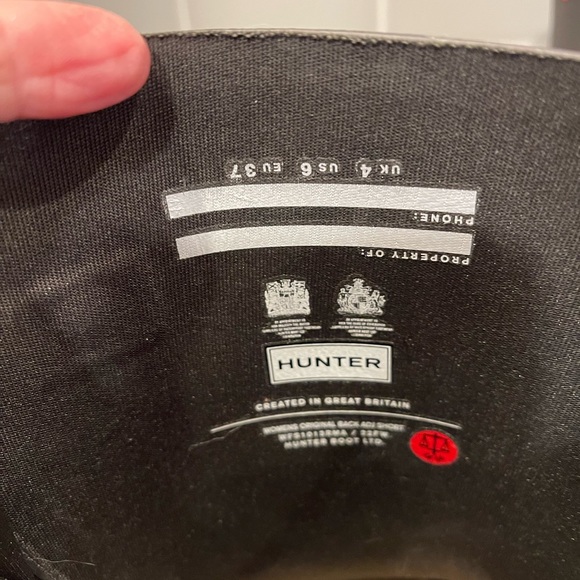 Women’s Hunter Boots Never Worn Size 6 Black fleece lined sole - Picture 4 of 5